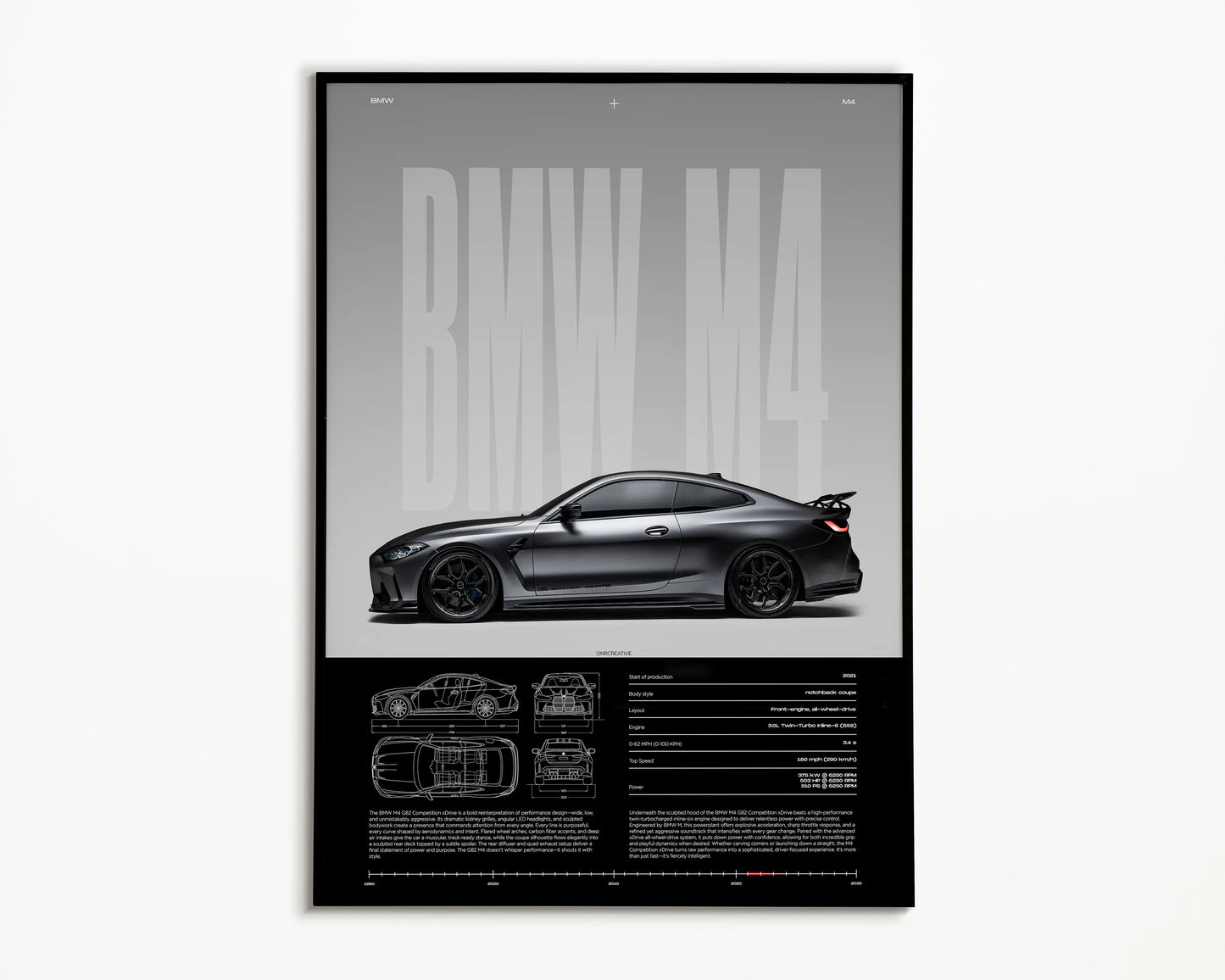 BMW M4 Competition Wall Art – BMW M4 G82 Competition - ONRCreative