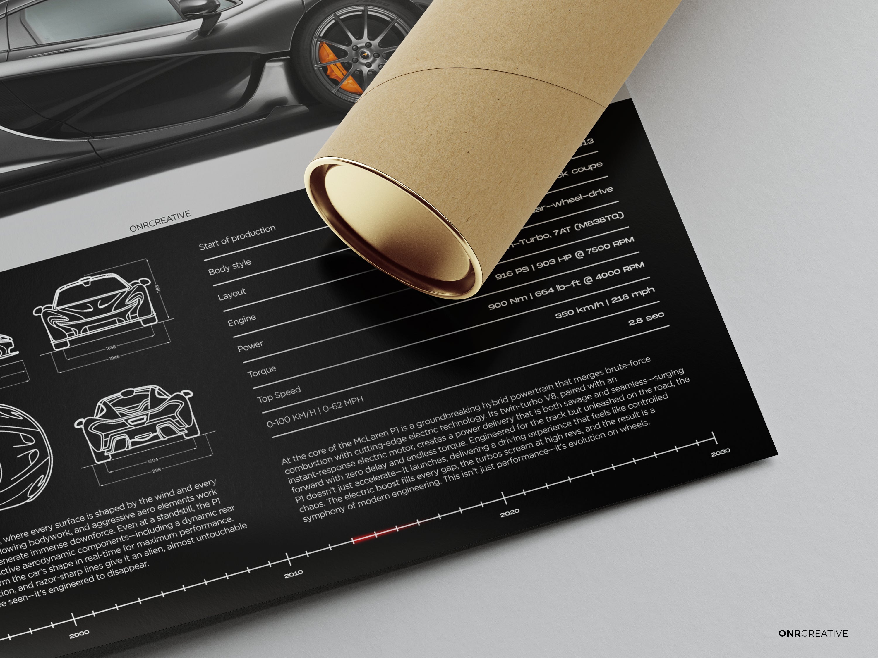 McLaren P1 Poster | Hypercar Wall Art | Modern Automotive Print