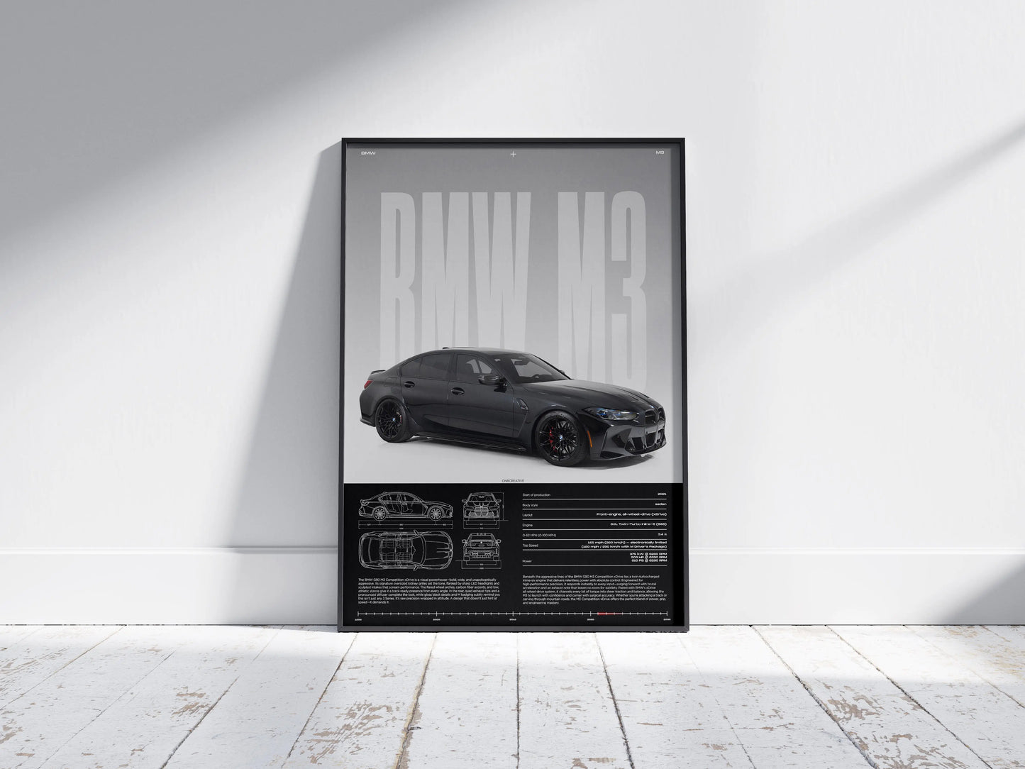BMW M3 Competition Wall Art – BMW M3 G80 Competition - ONRCreative