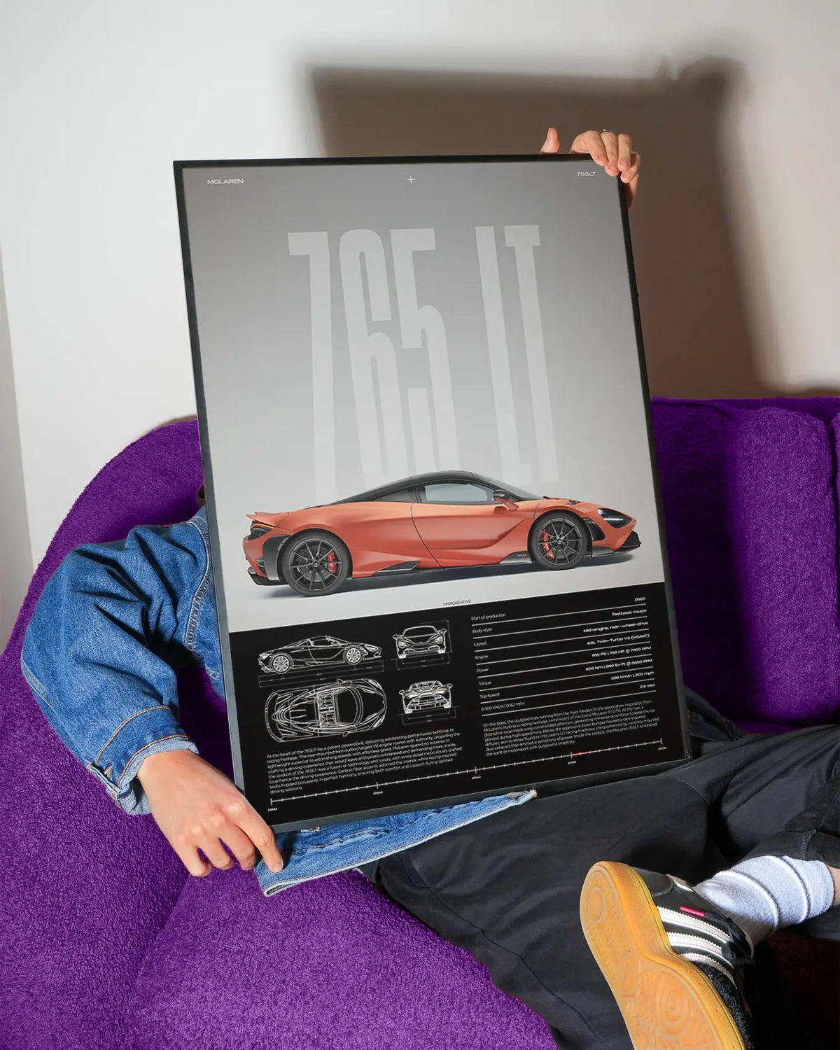 McLaren 765LT Car Poster ONRCreative