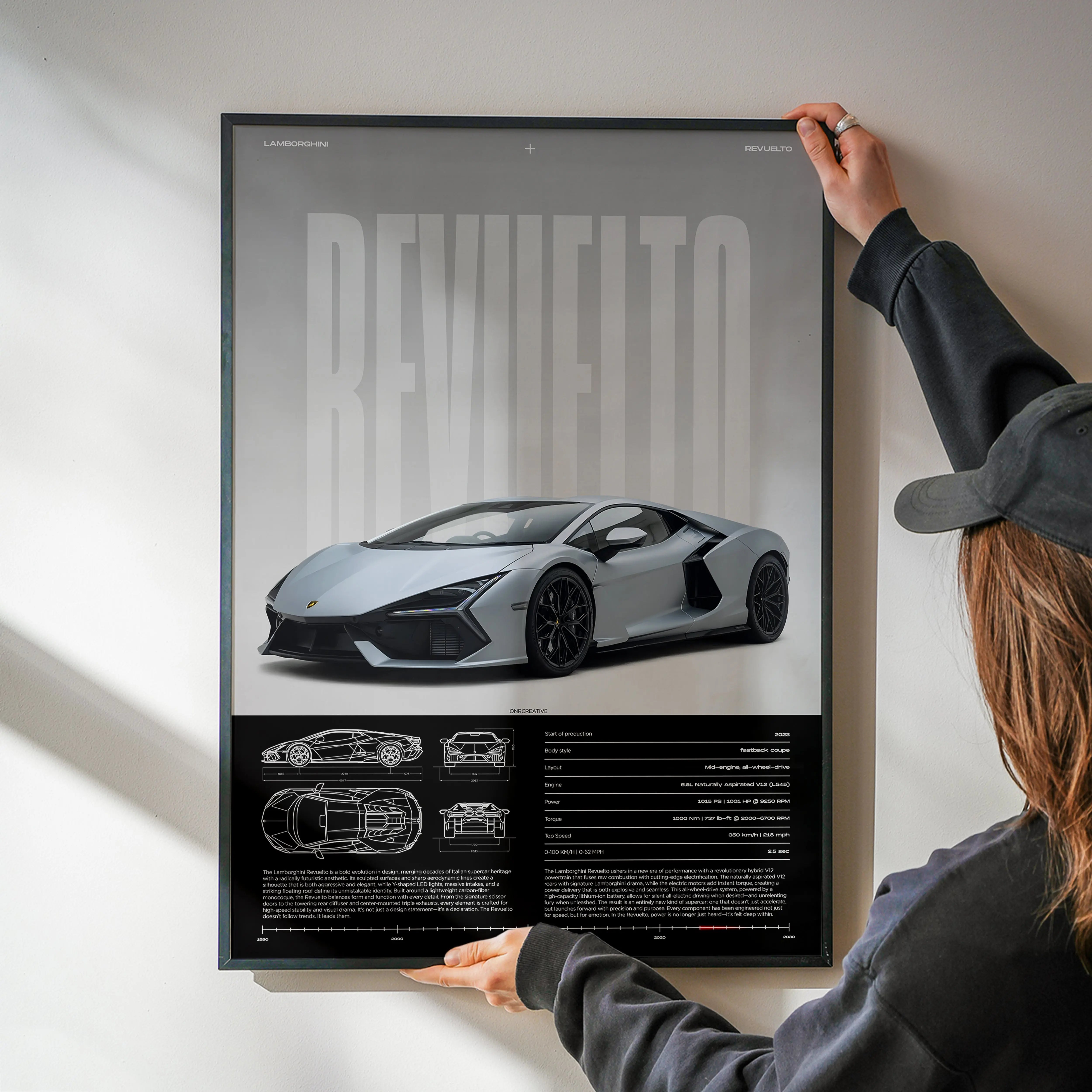 Lamborghini Revuelto Car Poster – Lamborghini Premium Wall Art