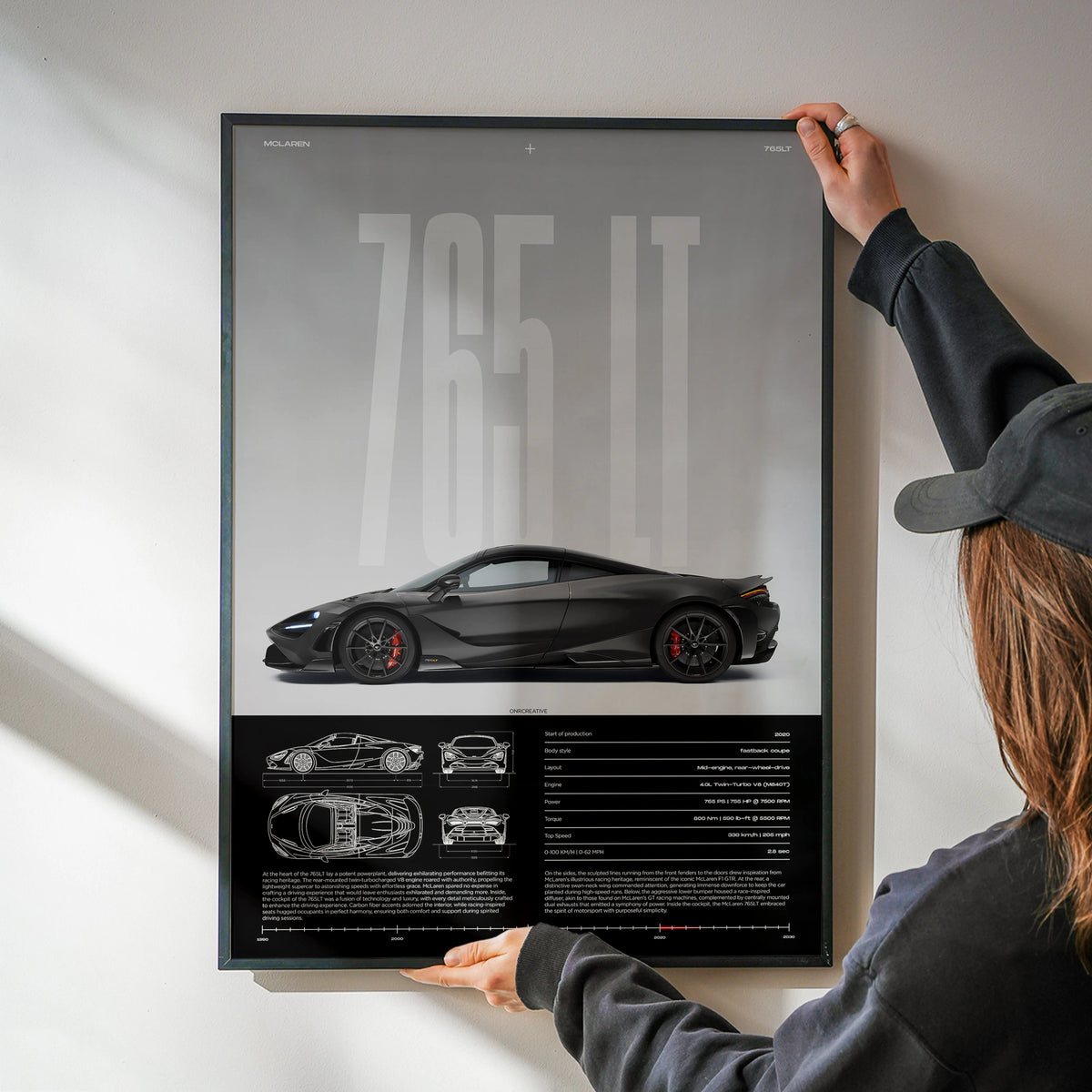 McLaren 765LT Car Poster ONRCreative