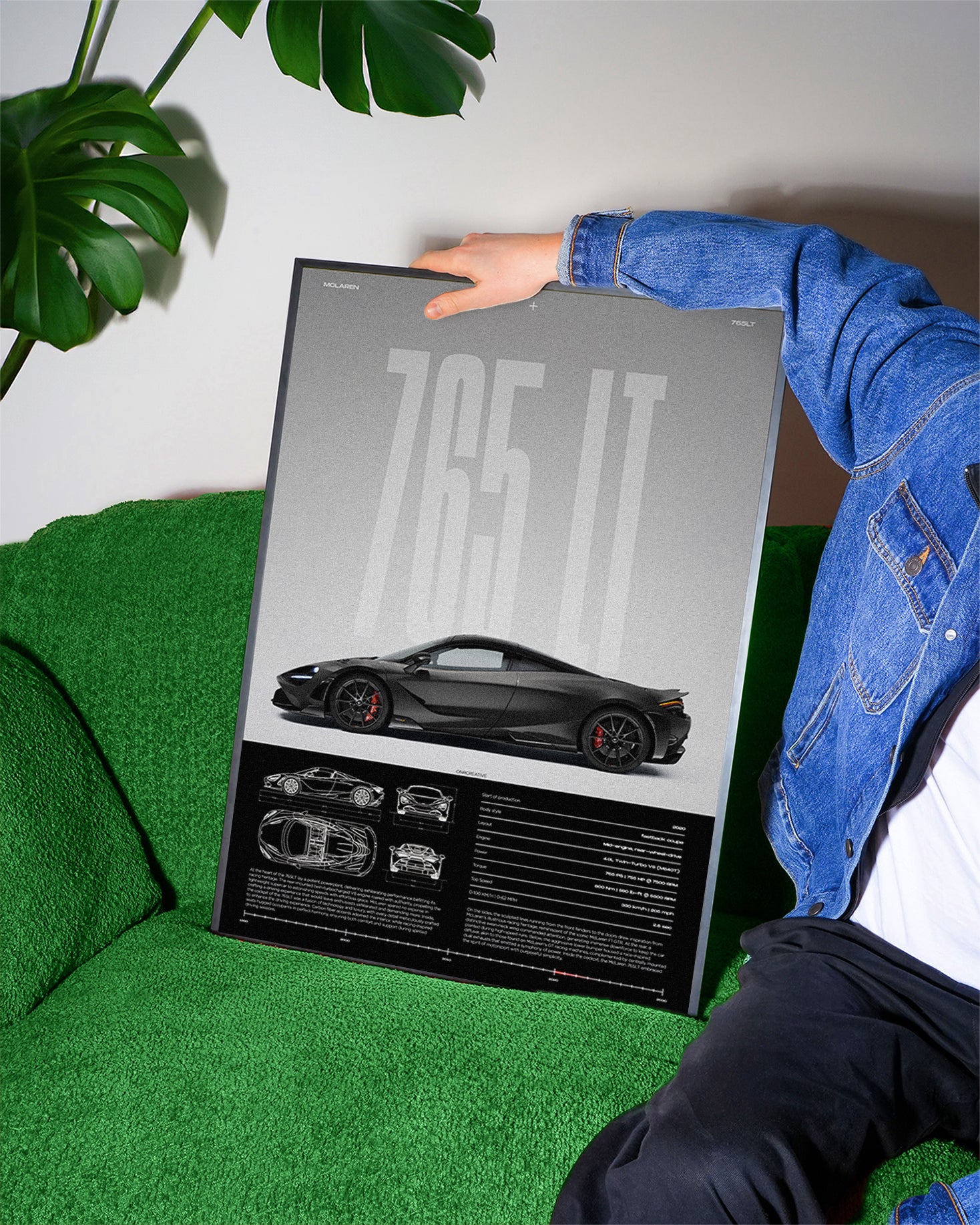 McLaren 765LT Poster | Supercar Wall Art | Modern Automotive Print