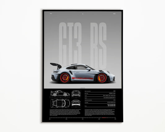 Porsche 911 GT3 RS Wall Art – 992 Generation Car Poster - ONRCreative