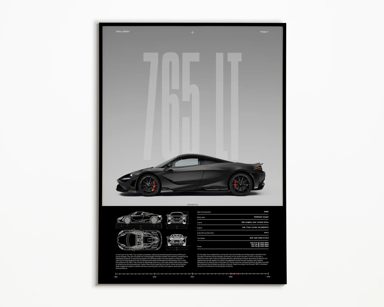 McLaren 765LT Wall Art – Supercar Poster Print - ONRCreative