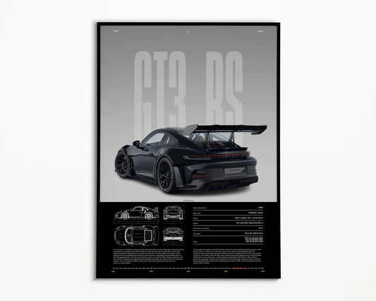 Porsche 911 GT3 RS Wall Art – 992 Generation Car Poster - ONRCreative