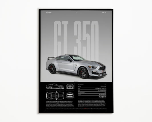 Ford Mustang Shelby GT350 Poster | American Muscle Car Wall Art | Automotive Print
