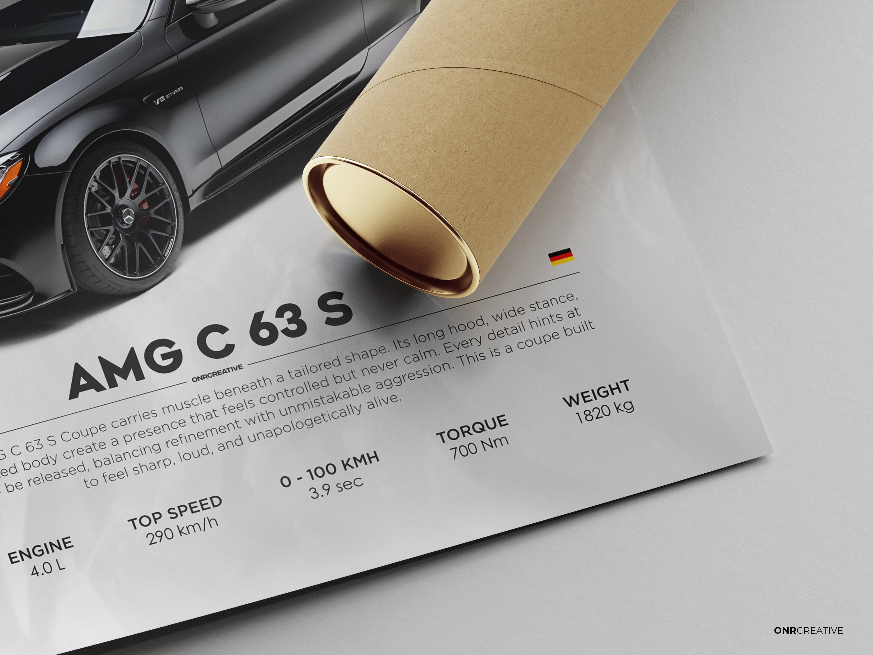 Mercedes-AMG C63 S C205 Coupe Minimal Poster | Wall Art Print