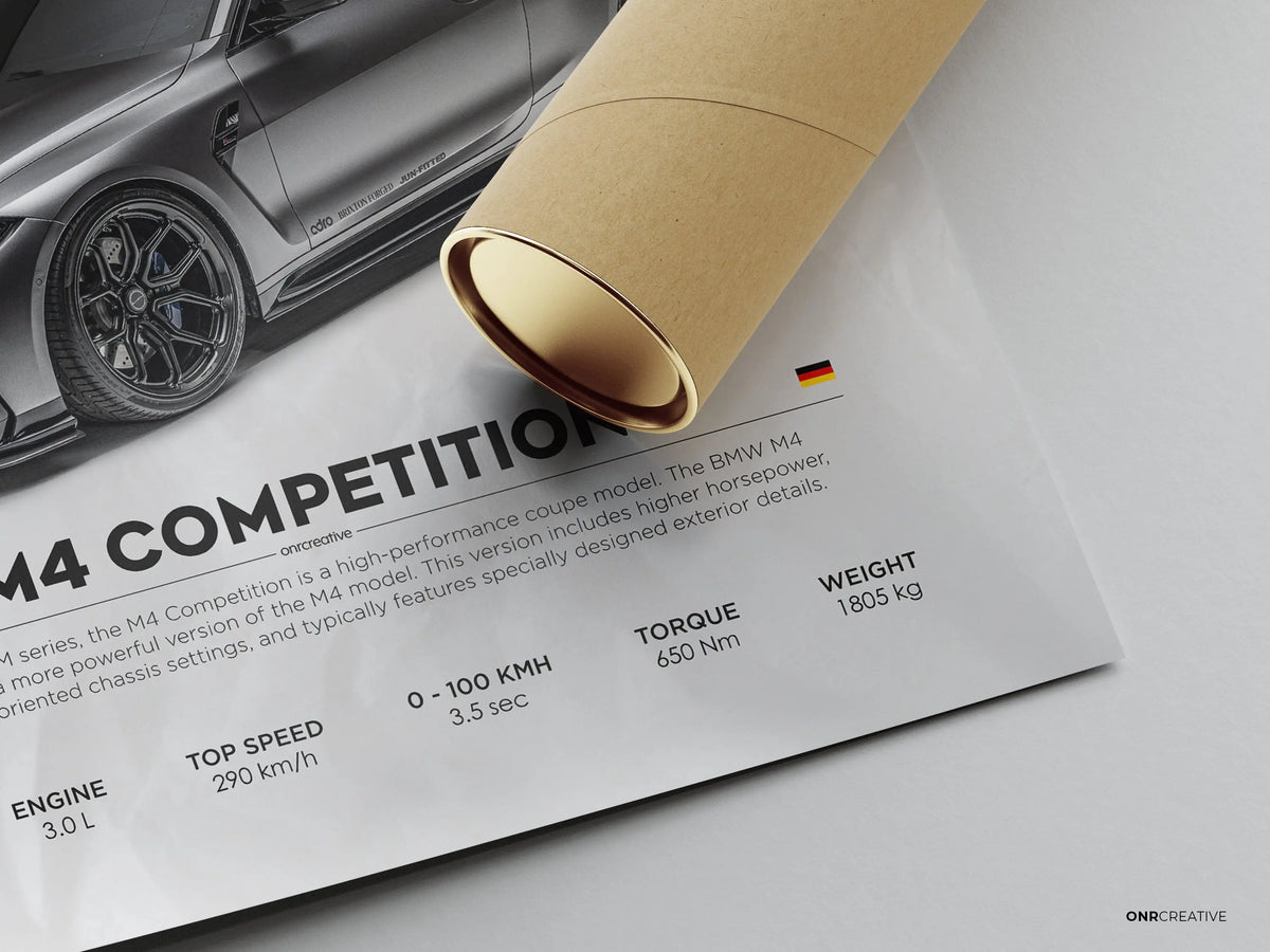 BMW M4 Competition G82 Car Poster ONRCreative
