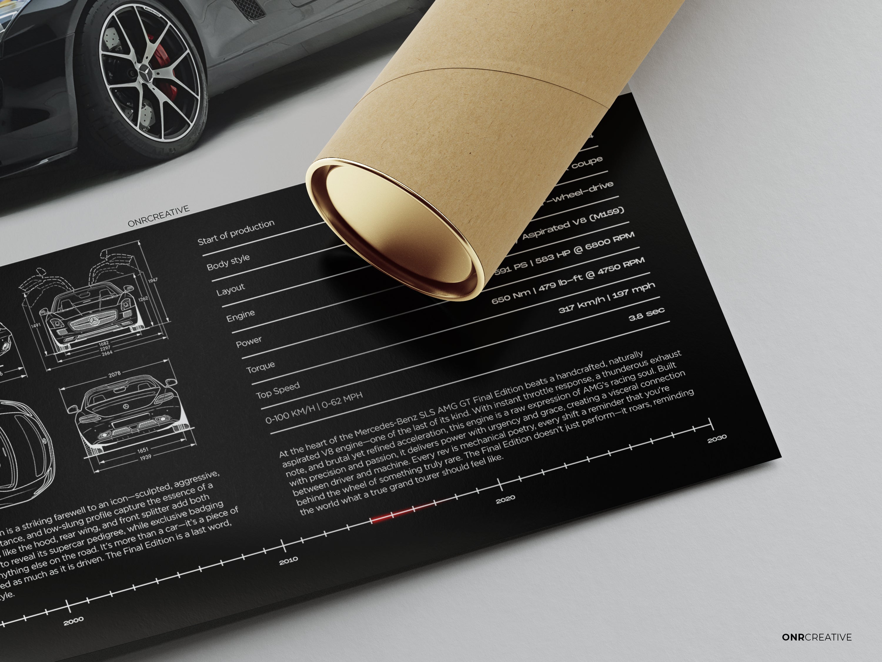 Mercedes-Benz SLS AMG Poster | Gullwing Supercar Wall Art | Luxury Automotive Print