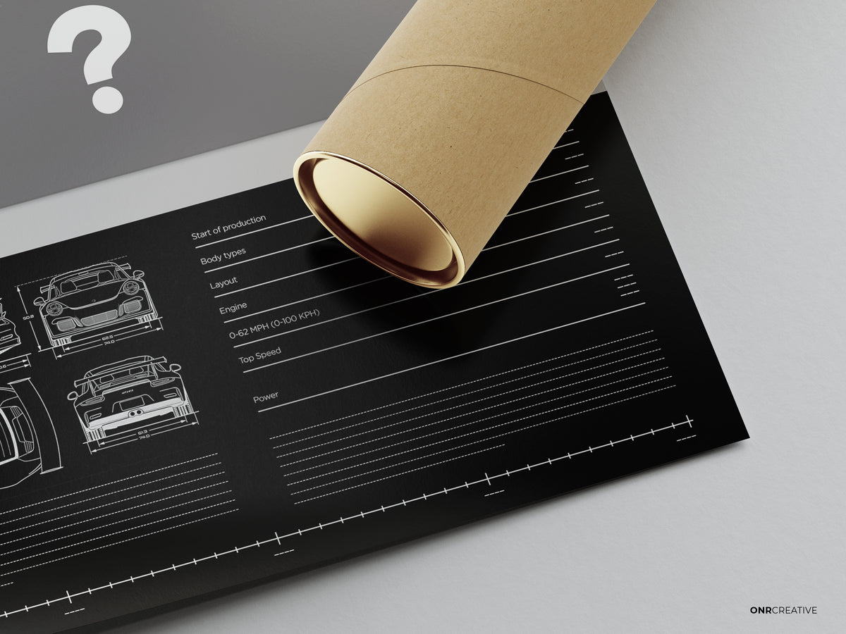 Custom Car Poster - Black Design