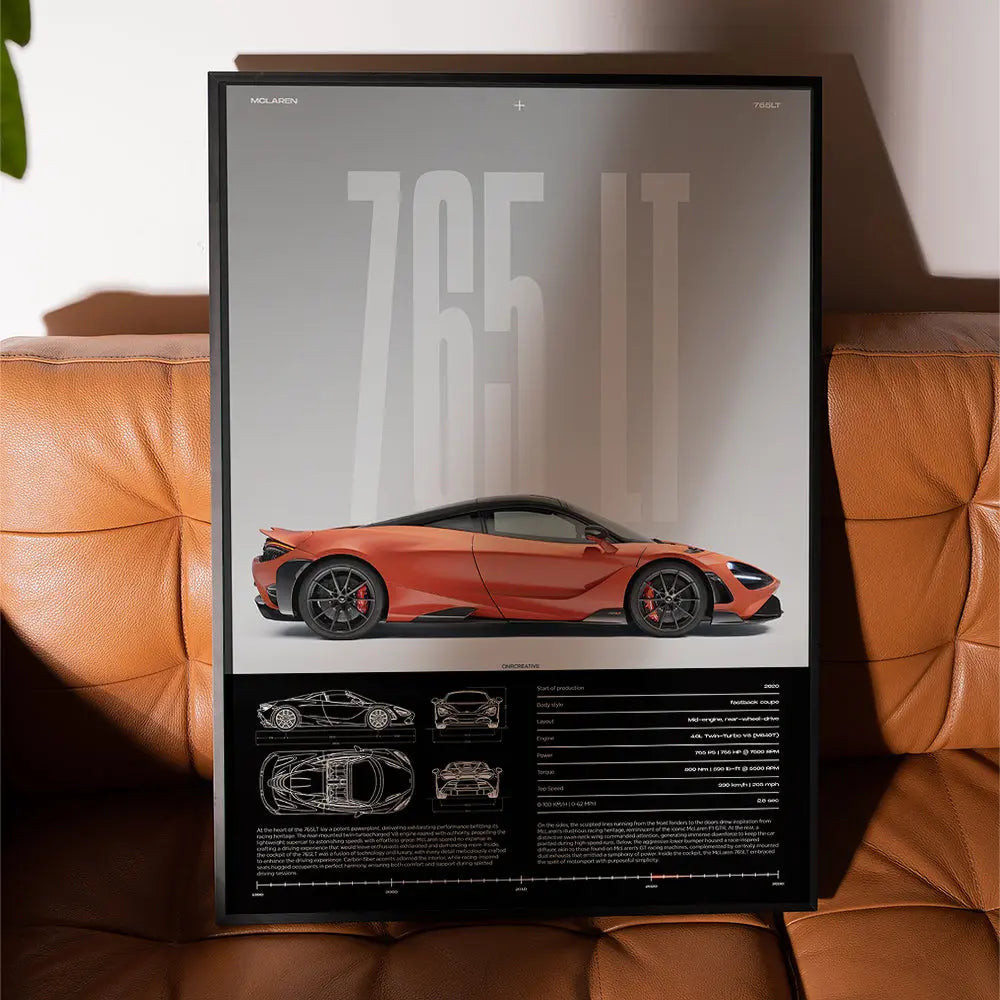 McLaren 765LT Car Poster ONRCreative