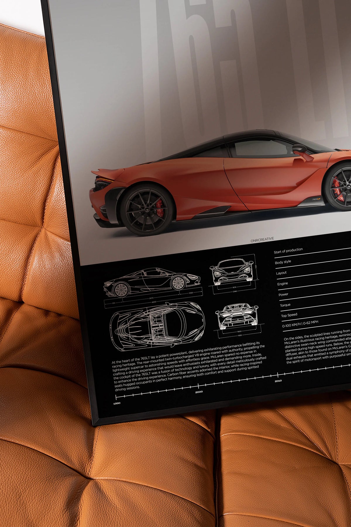 McLaren 765LT Car Poster ONRCreative