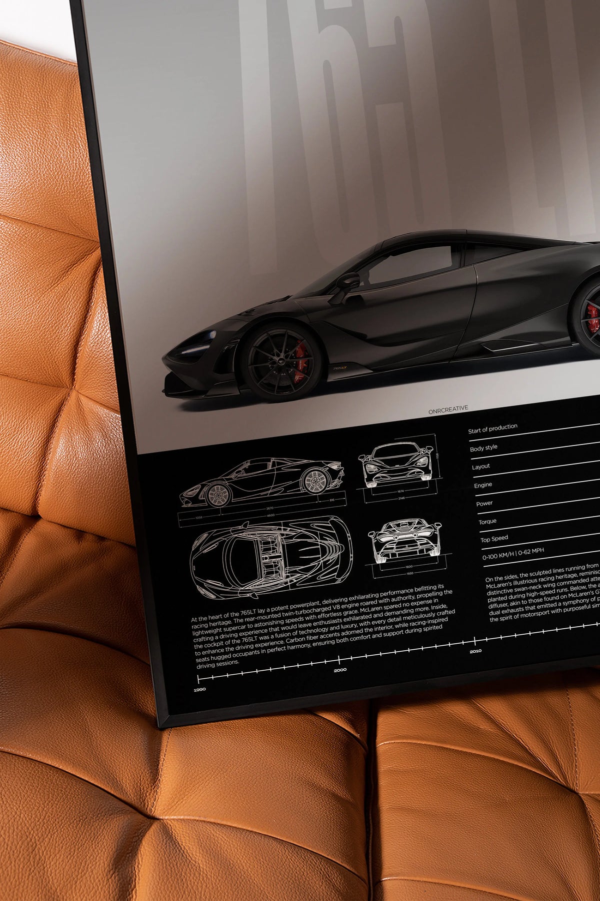 McLaren 765LT Car Poster ONRCreative