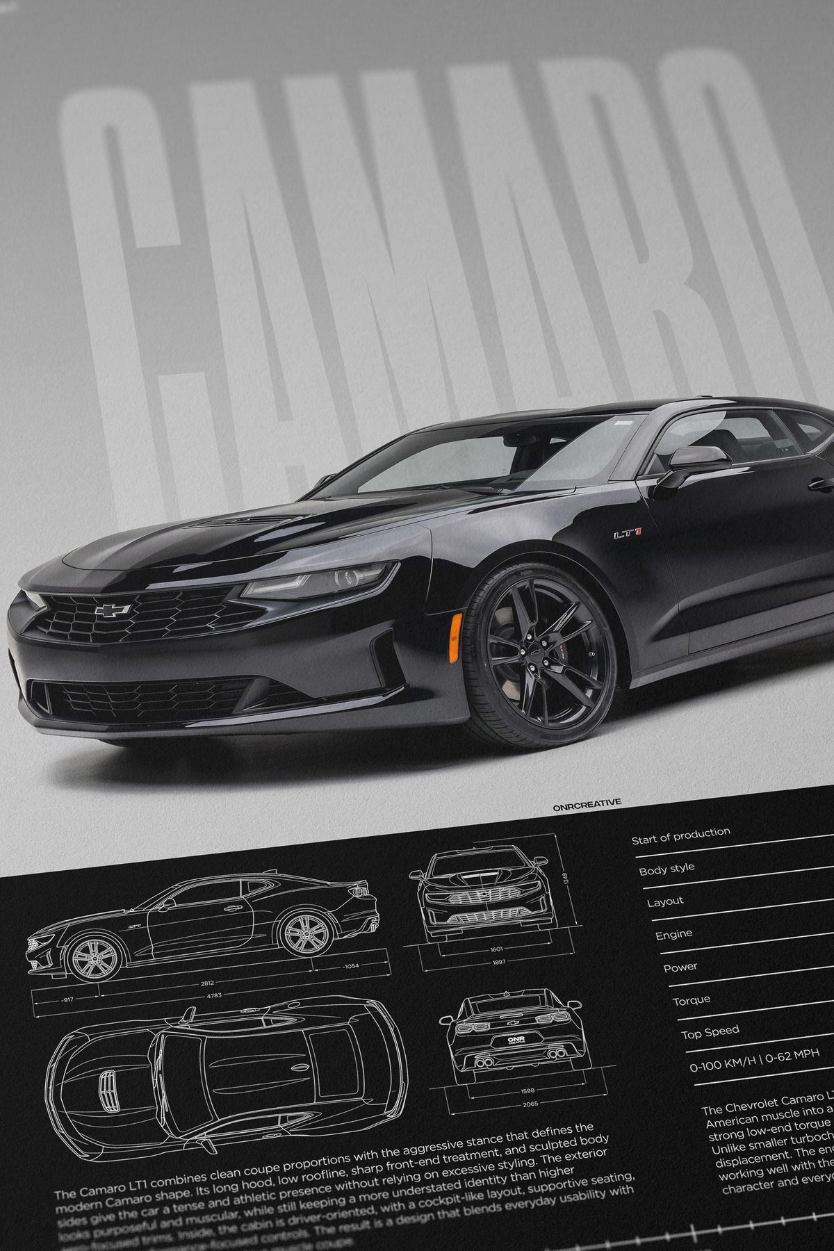 Chevrolet Camaro LT1 Car Poster