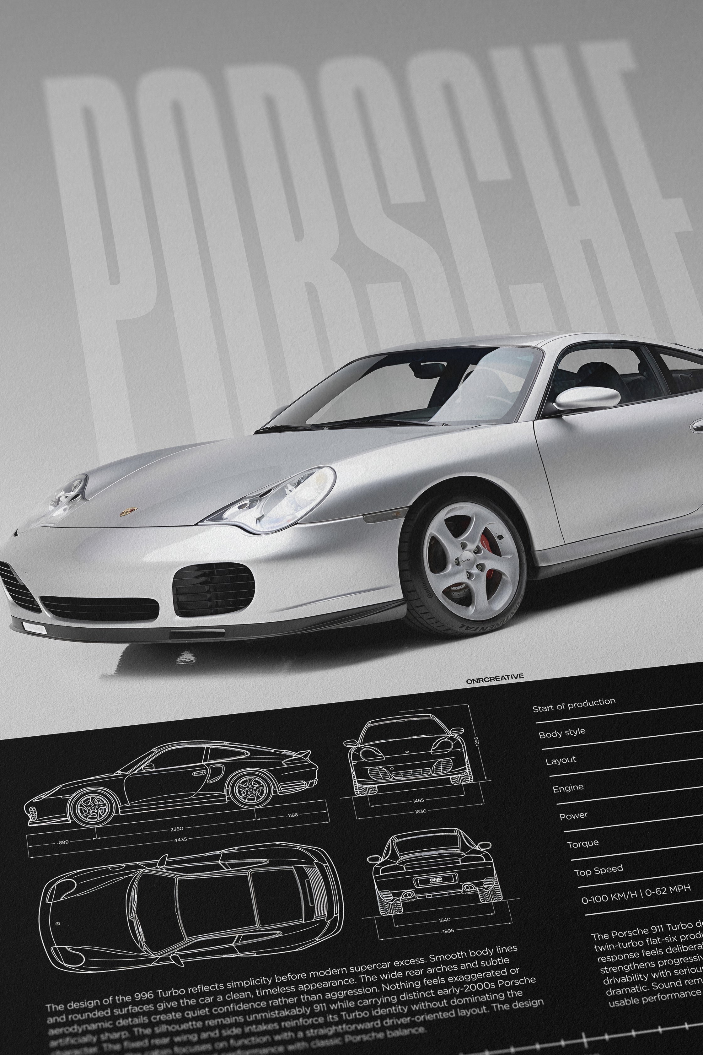 Porsche 996 Turbo Poster | Premium Classic 911 Wall Art Print