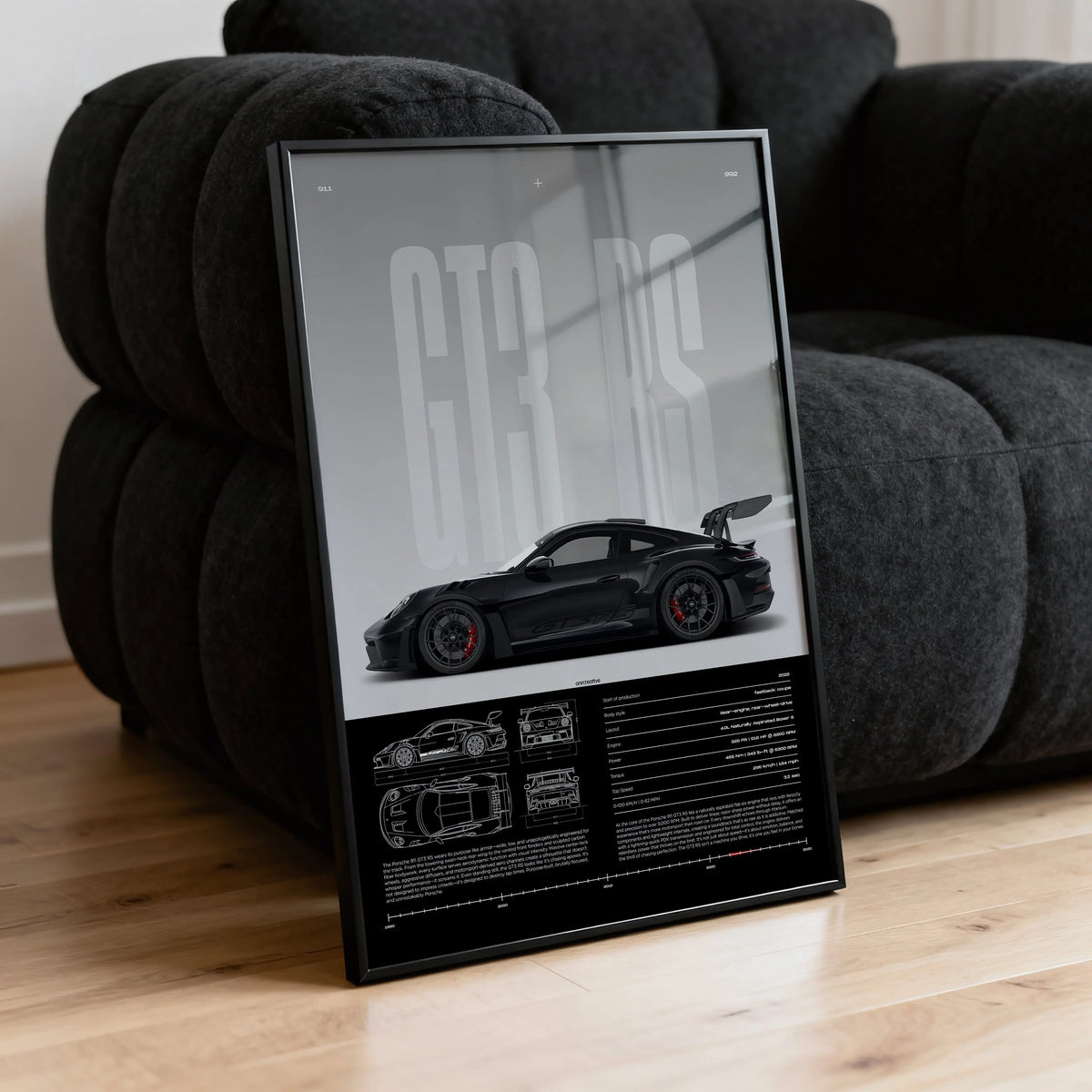 Porsche 911 GT3 RS Car Poster ONRCreative