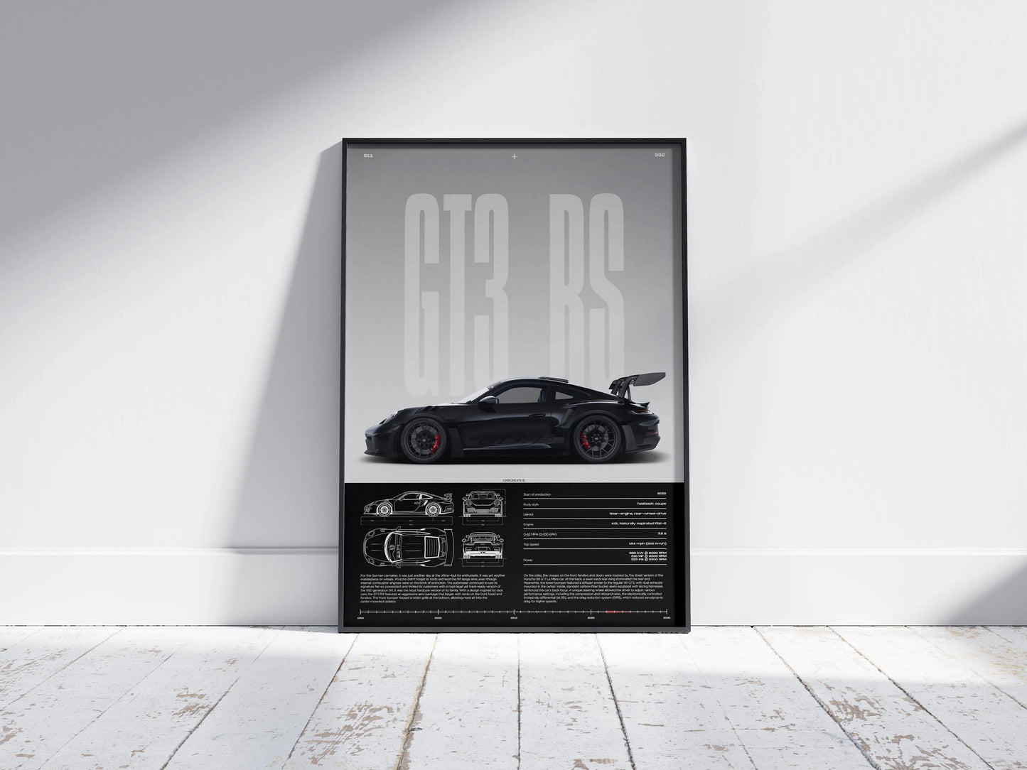 Porsche 911 GT3 RS Wall Art – 992 Generation Car Poster - ONRCreative