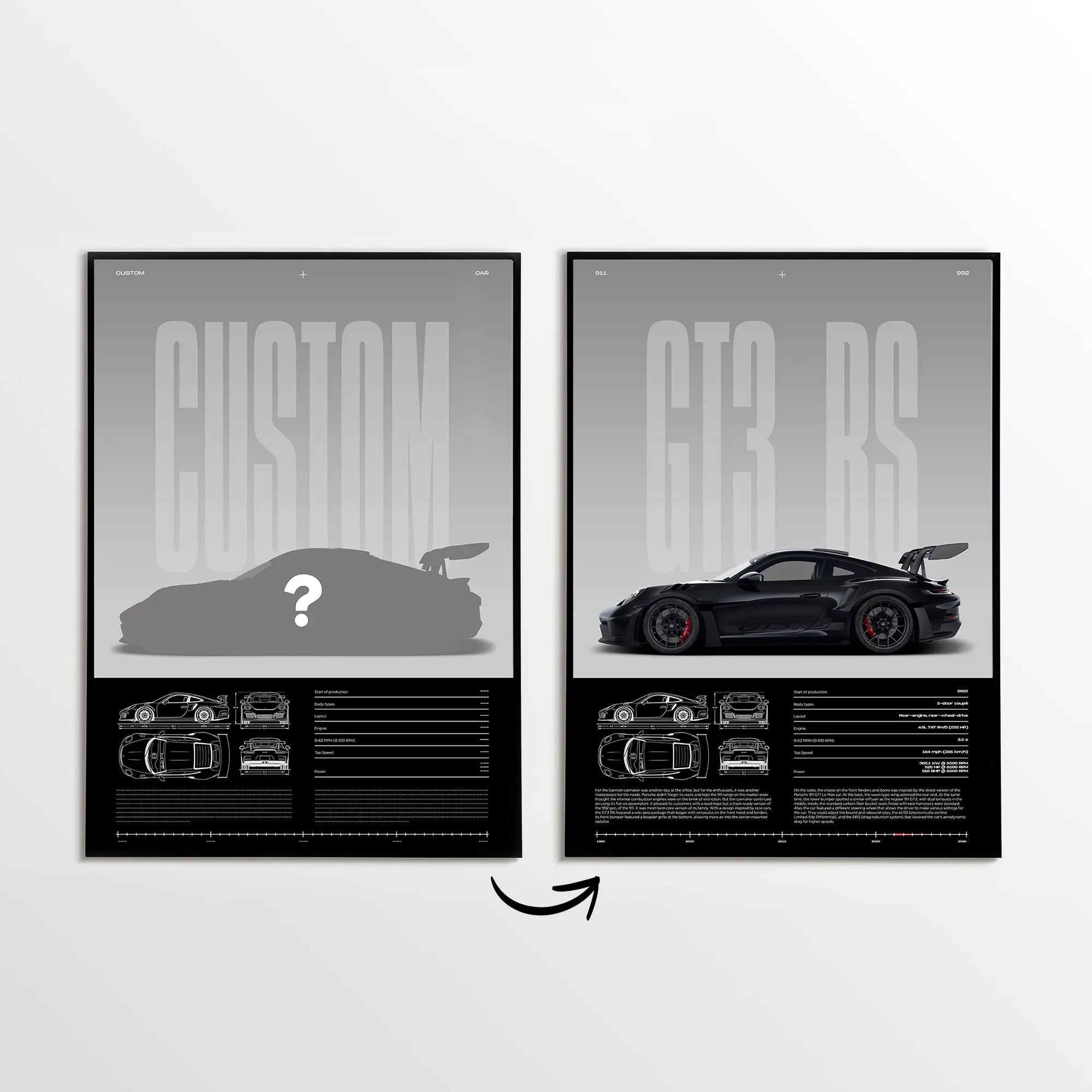 Porsche 911 GT3 RS Car Poster – Track Focused 911 Wall Art