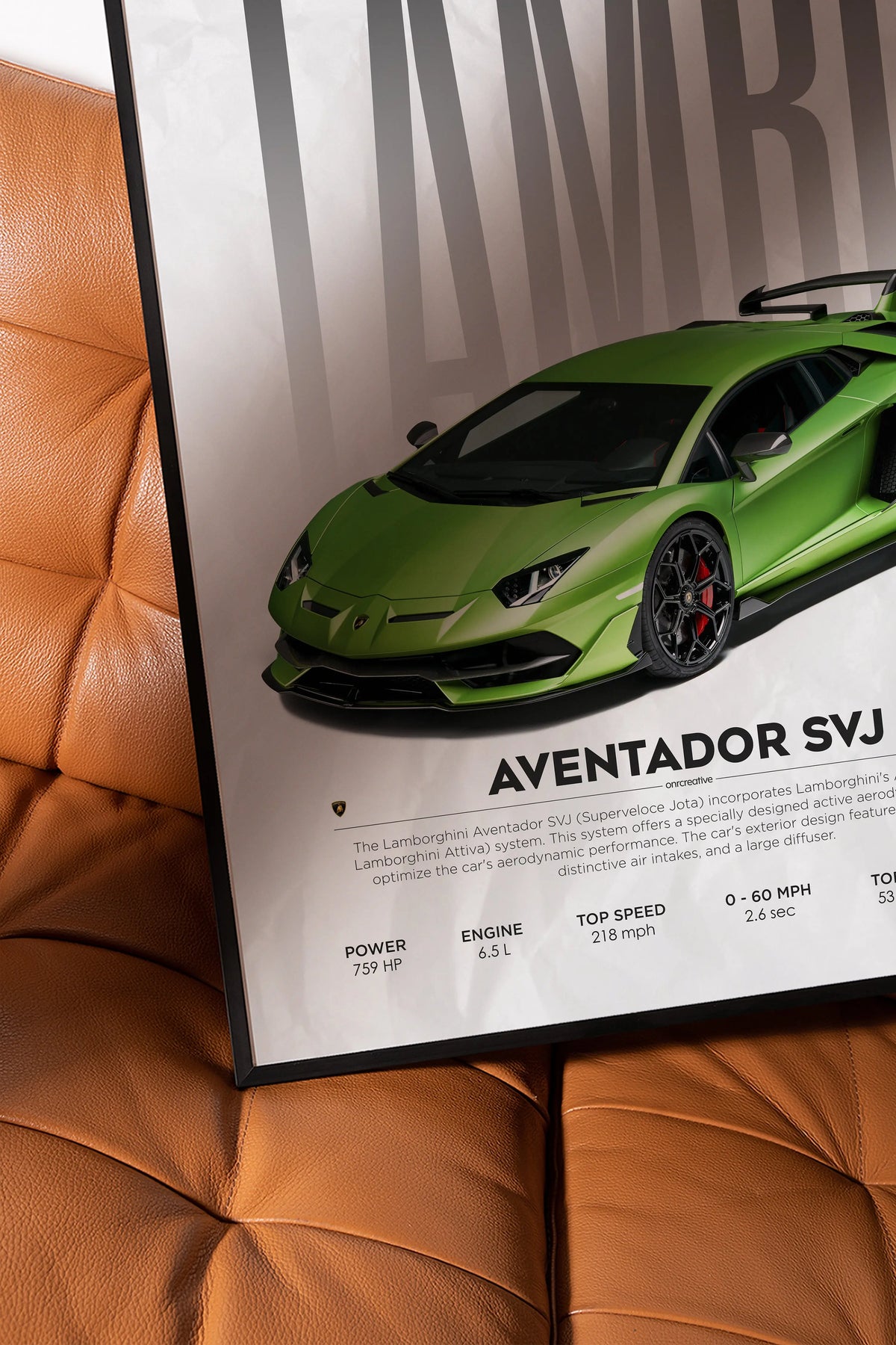 Lamborghini Aventador SVJ Car Poster ONRCreative