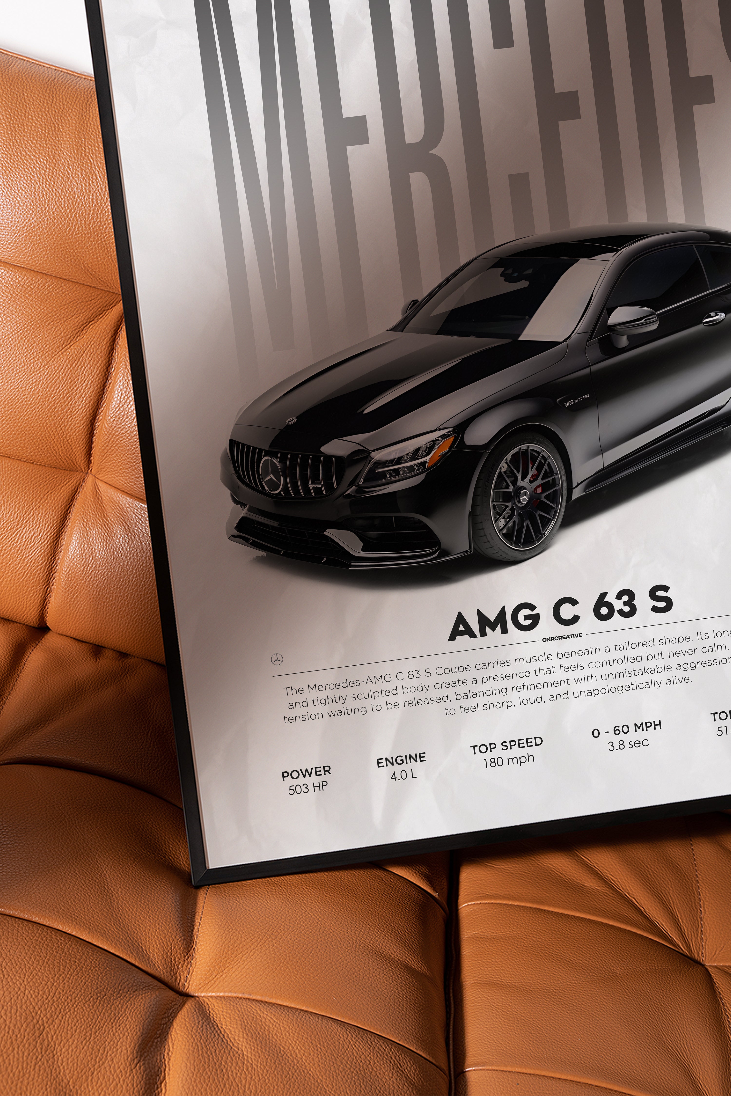 Mercedes-AMG C63 S C205 Coupe Minimal Poster | Wall Art Print