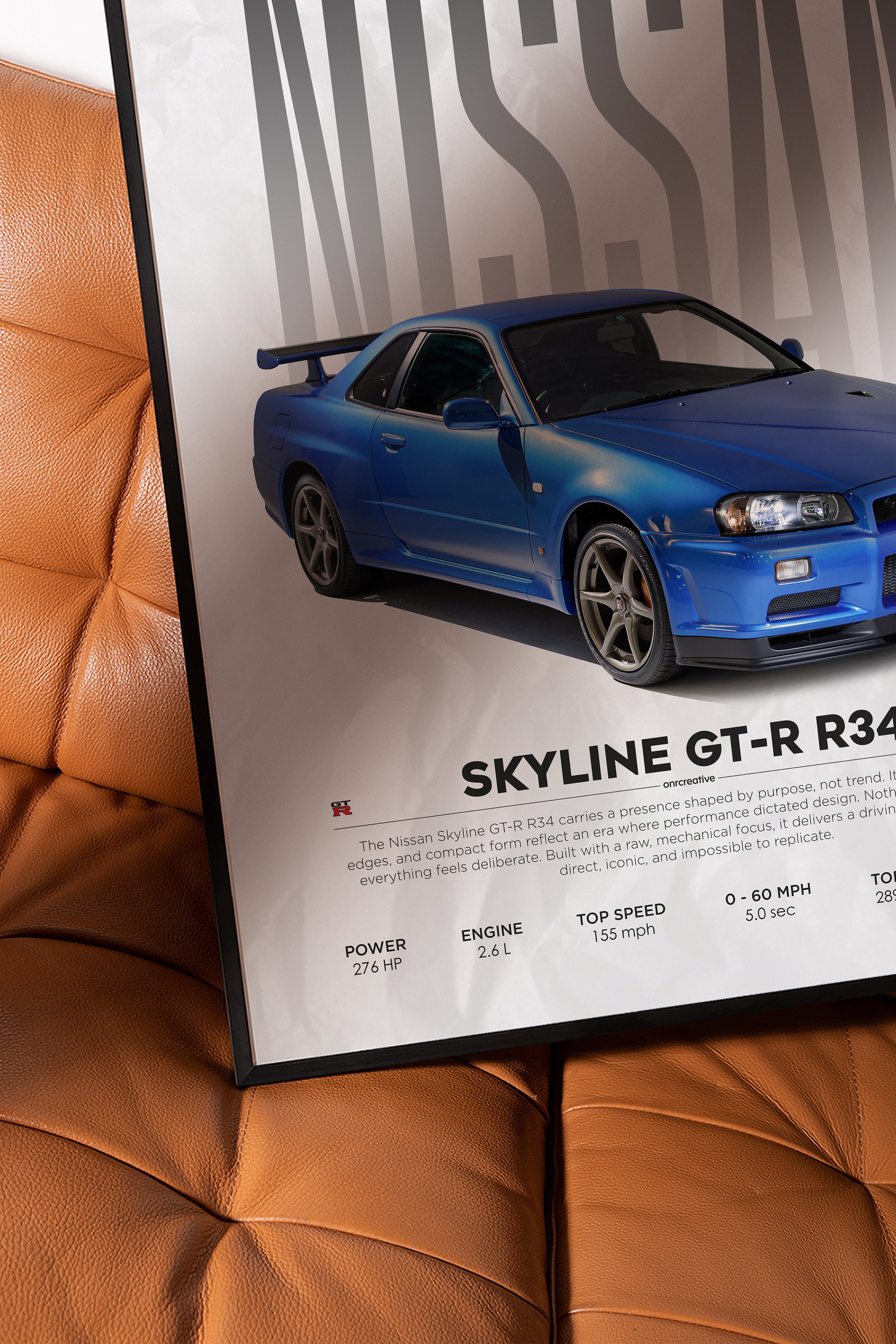 Nissan Skyline GT-R R34 Poster | Premium JDM Legend Wall Art Print