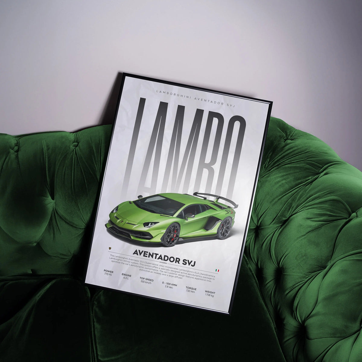 Lamborghini Aventador SVJ Car Poster ONRCreative